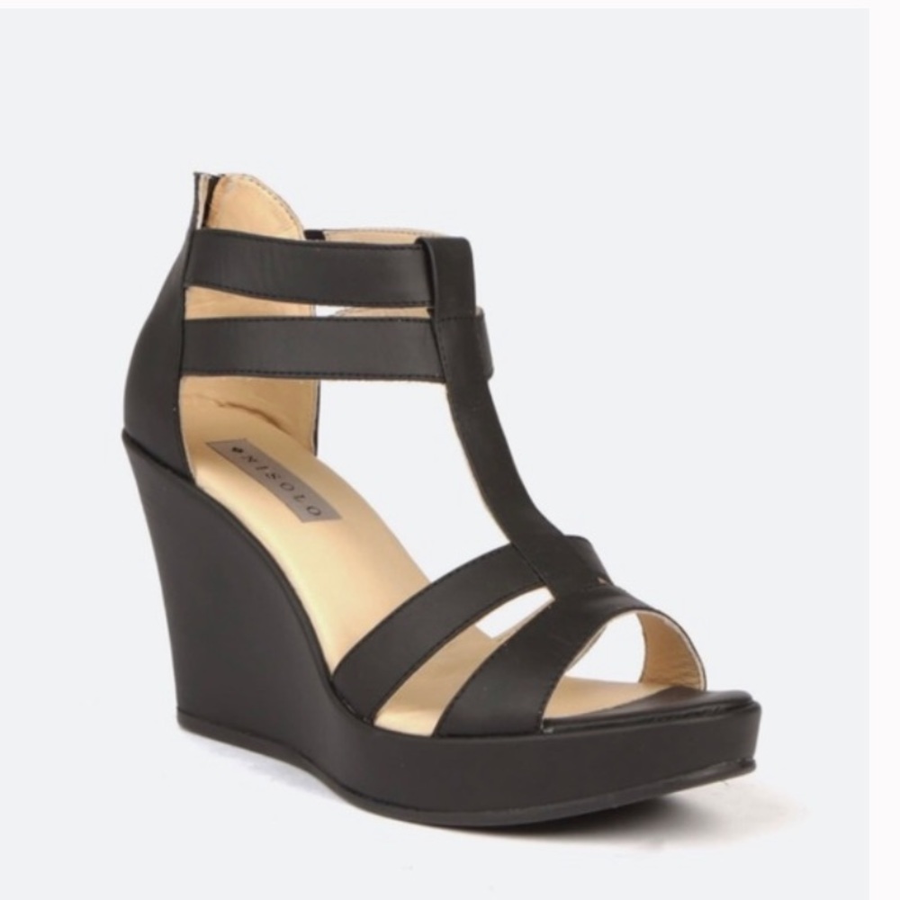 Nisolo bolivar wedge - carbon/black